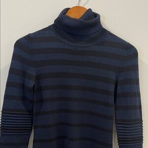 Tiger of Sweden Navy Striped Long Sleeve Dress 100% wool